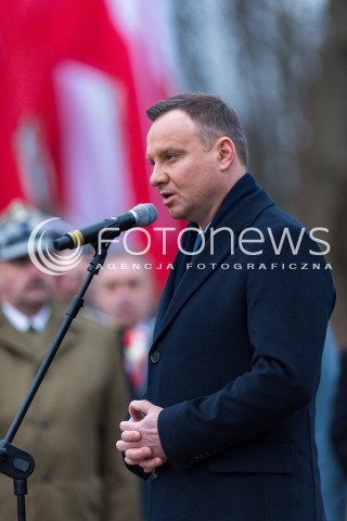  16.12.2017 GDYNIA<br />PANSTWOWY POGRZEB TRZECH KOMANDOROW OFIAR ZBRODNI KOMUNISTYCZNEJ Z UDZIALEM PREZYDENTA ANDRZEJA DUDY<br />N/Z ANDRZEJ DUDA<br /> 