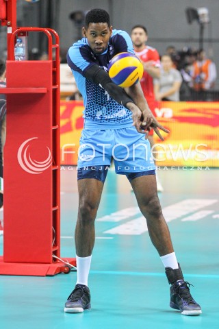  17.12.2017 KRAKOW ( TAURON ARENA ) SIATKOWKA MEZCZYZN <br />KLUBOWE MISTRZOSTWA SWIATA 2017<br />Mens Club Volleyball Championship Poland 2017<br />MECZ FINALOWY ( Final Match ) <br />MECZ ZENIT KAZAN - CUCINE LUBE CIVITANOVA <br />N/Z WILFREDO LEON VENERO SYLWETKA <br /> 