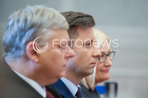 18.12.2017 WARSZAWA<br />BRIEFING PRASOWY PREZESA RADY MINISTROW W SPRAWIE ZMIAN PERSONALNYCH W RADZIE MINISTROW<br />N/Z MICHAL DWORCZYK MAREK SUSKI JOANNA KOPCINSKA<br /> 