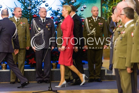 18.12.2017 WARSZAWA<br />ZOLNIERSKA WIGILIA Z UDZIALEM PREZYDENTA <br />N/Z AGATA KORNHAUSER DUDA PREZYDENT RP ANDRZEJ DUDA<br /> 