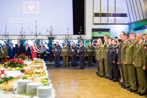  18.12.2017 WARSZAWA<br />ZOLNIERSKA WIGILIA Z UDZIALEM PREZYDENTA <br />N/Z AGATA KORNHAUSER DUDA PREZYDENT RP ANDRZEJ DUDA<br /> 