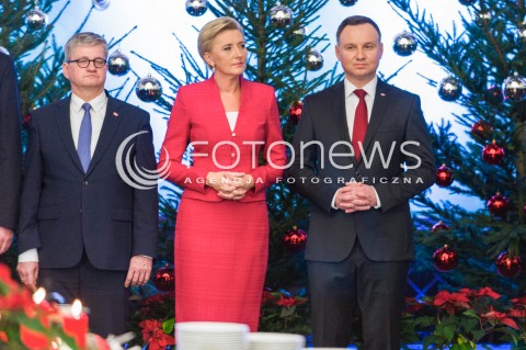  18.12.2017 WARSZAWA<br />ZOLNIERSKA WIGILIA Z UDZIALEM PREZYDENTA <br />N/Z AGATA KORNHAUSER DUDA PREZYDENT RP ANDRZEJ DUDA<br /> 