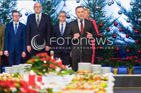  18.12.2017 WARSZAWA<br />ZOLNIERSKA WIGILIA Z UDZIALEM PREZYDENTA <br />N/Z AGATA KORNHAUSER DUDA PREZYDENT RP ANDRZEJ DUDA<br /> 