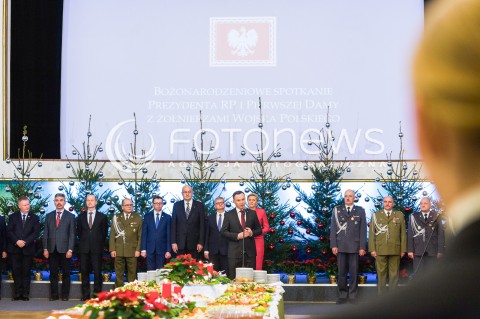  18.12.2017 WARSZAWA<br />ZOLNIERSKA WIGILIA Z UDZIALEM PREZYDENTA <br />N/Z AGATA KORNHAUSER DUDA PREZYDENT RP ANDRZEJ DUDA<br /> 