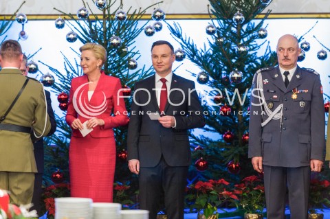  18.12.2017 WARSZAWA<br />ZOLNIERSKA WIGILIA Z UDZIALEM PREZYDENTA <br />N/Z AGATA KORNHAUSER DUDA PREZYDENT RP ANDRZEJ DUDA<br /> 