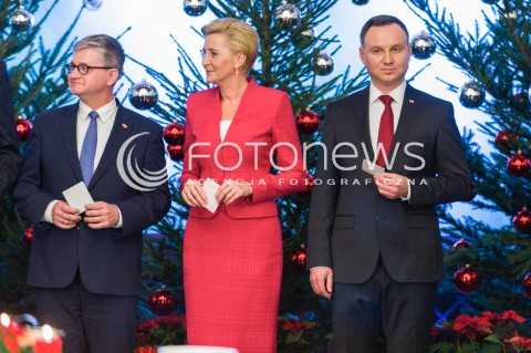  18.12.2017 WARSZAWA<br />ZOLNIERSKA WIGILIA Z UDZIALEM PREZYDENTA <br />N/Z AGATA KORNHAUSER DUDA PREZYDENT RP ANDRZEJ DUDA<br /> 
