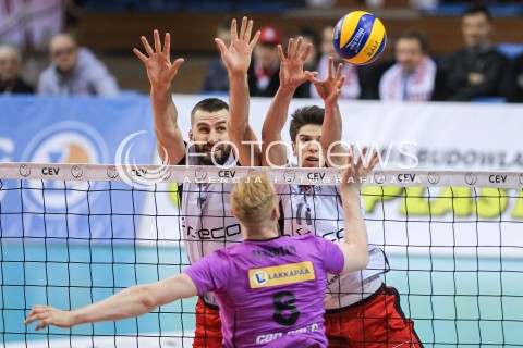  19.12.2017 RZESZOW POLAND<br />SIATKOWKA PUCHAR CEV <br />MEN VOLLEYBALL CEV CUP <br />MATCH ASSECO RESOVIA - PERUNGAN POJAT ROVANIEMI <br />N/Z MARCIN MOZDZONEK ALEKSANDER SLIWKA BLOK <br /> 