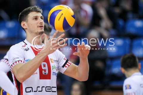  23.12.2017 RZESZOW <br />SIATKOWKA PLUS LIGA 2017/2018 MEN VOLLEYBALL POLAND POLISH PLUSLIGA LEAGUE SEASON 2017/2018 <br />MECZ ASSECO RESOVIA RZESZOW - MKS BEDZIN <br />N/Z THIBAULT ROSSARD SYLWETKA <br /> 