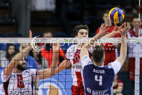  23.12.2017 RZESZOW <br />SIATKOWKA PLUS LIGA 2017/2018 MEN VOLLEYBALL POLAND POLISH PLUSLIGA LEAGUE SEASON 2017/2018 <br />MECZ ASSECO RESOVIA RZESZOW - MKS BEDZIN <br />N/Z ALEKSANDER SLIWKA MARCIN MOZDZONEK BLOK <br /> 