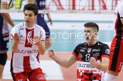  23.12.2017 RZESZOW <br />SIATKOWKA PLUS LIGA 2017/2018 MEN VOLLEYBALL POLAND POLISH PLUSLIGA LEAGUE SEASON 2017/2018 <br />MECZ ASSECO RESOVIA RZESZOW - MKS BEDZIN <br />N/Z MATEUSZ MASLOWSKI ALEKSANDER SLIWKA RADOSC EMOCJE <br /> 