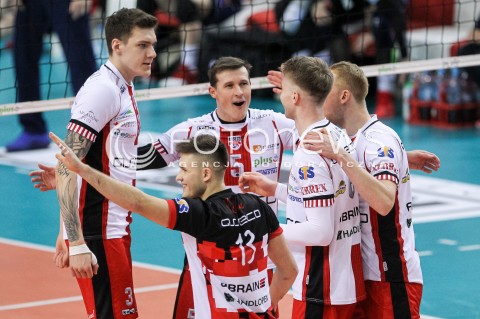  23.12.2017 RZESZOW <br />SIATKOWKA PLUS LIGA 2017/2018 MEN VOLLEYBALL POLAND POLISH PLUSLIGA LEAGUE SEASON 2017/2018 <br />MECZ ASSECO RESOVIA RZESZOW - MKS BEDZIN <br />N/Z LUKAS TICHACEK BARTLOMIEJ LEMANSKI RADOSC EMOCJE <br /> 