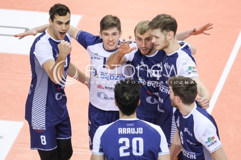  23.12.2017 RZESZOW <br />SIATKOWKA PLUS LIGA 2017/2018 MEN VOLLEYBALL POLAND POLISH PLUSLIGA LEAGUE SEASON 2017/2018 <br />MECZ ASSECO RESOVIA RZESZOW - MKS BEDZIN <br />N/Z JONAH SEIF SZYMON GREGOROWICZ JAKUB PESZKO MATEUSZ KOWALSKI RADOSC EMOCJE <br /> 