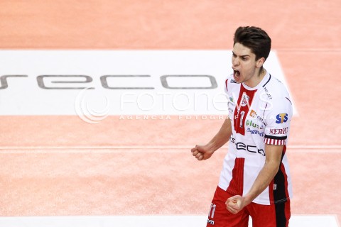  23.12.2017 RZESZOW <br />SIATKOWKA PLUS LIGA 2017/2018 MEN VOLLEYBALL POLAND POLISH PLUSLIGA LEAGUE SEASON 2017/2018 <br />MECZ ASSECO RESOVIA RZESZOW - MKS BEDZIN <br />N/Z ALEKSANDER SLIWKA SYLWETKA RADOSC EMOCJE <br /> 