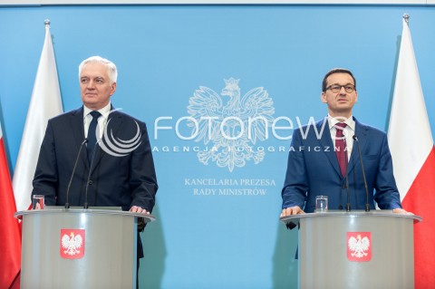  27.12.2017 WARSZAWA<br />KONFERENCJA PREMIERA I MINISTRA NAUKI I SZKOLNICTWA WYZSZEGO <br />TEMATEM KONFERENCJI BYLO UTWORZENIE EUROPEJSKIEGO INSTYTUTU TECHNOLOGICZNEGO<br />N/Z MATEUSZ MORAWIECKI JAROSLAW GOWIN<br /> 
