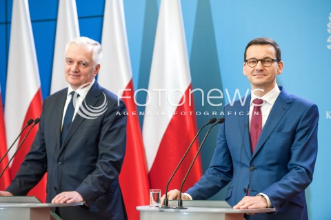 Konferencja premiera i ministra nauki i szkolnictwa wyższego w Warszawie