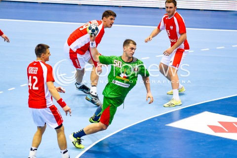  29.12.2017 GDANSK<br />PILKA RECZNA - TURNIEJ MIEDZYNARODOWY 4 NATIONS CUP<br />MECZ POLSKA - BIALORUS<br />N/Z ARTSEM KARALEK KAMIL KRIEGER ARKADIUSZ MORYTO<br /> 