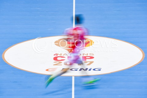  29.12.2017 GDANSK<br />PILKA RECZNA - TURNIEJ MIEDZYNARODOWY 4 NATIONS CUP<br />MECZ POLSKA - BIALORUS<br />N/Z LOGO 4 NATIONS CUP<br /> 