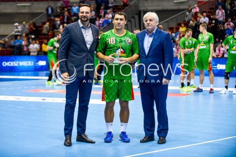 29.12.2017 GDANSK<br />PILKA RECZNA - TURNIEJ MIEDZYNARODOWY 4 NATIONS CUP<br />MECZ POLSKA - BIALORUS<br />N/Z BARYS PUKHOUSKI MVP MECZU DRUZYNY BIALORUSI<br /> 