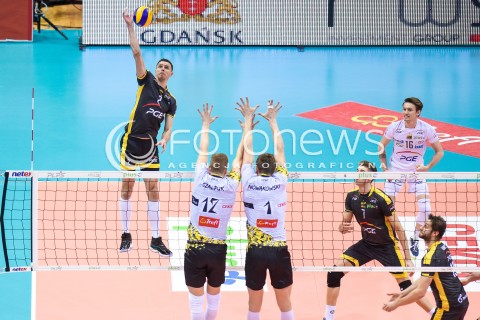  05.01.2018 GDANSK<br />SIATKOWKA - PLUS LIGA SEZON 2017/2018<br />MECZ TREFL GDANSK - PGE SKRA BELCHATOW<br />N/Z MARIUSZ WLAZLY BARTLOMIEJ BEDNORZ KACPER PIECHOCKI<br /> 