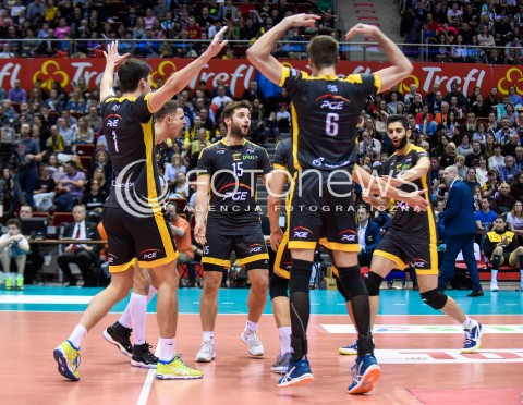  05.01.2018 GDANSK<br />SIATKOWKA - PLUS LIGA SEZON 2017/2018<br />MECZ TREFL GDANSK - PGE SKRA BELCHATOW<br />N/Z SRECKO LISINAC MARIUSZ WLAZLY GRZEGORZ LOMACZ KAROL KLOS MILAD EBADIPOUR RADOSC<br /> 