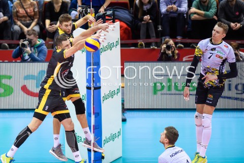  05.01.2018 GDANSK<br />SIATKOWKA - PLUS LIGA SEZON 2017/2018<br />MECZ TREFL GDANSK - PGE SKRA BELCHATOW<br />N/Z PATRYK CZARNOWSKI BARTLOMIEJ BEDNORZ DAMIAN SCHULZ<br /> 