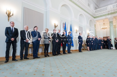  09.01.2018 WARSZAWA <br />ZAPRZYSIEZENIE NOWYCH CZLONKOW RADY MINISTROW PRZEZ PREZYDENTA RP <br />N/Z PAWEL KUKIZ KORNEL MORAWIECKI PREZYDENT RP ANDRZEJ DUDA<br /> 