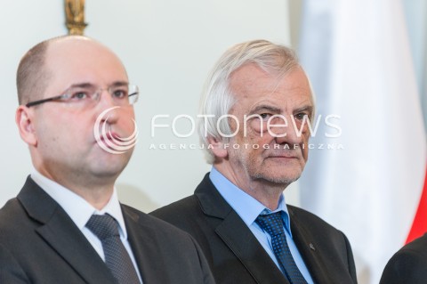  09.01.2018 WARSZAWA <br />ZAPRZYSIEZENIE NOWYCH CZLONKOW RADY MINISTROW PRZEZ PREZYDENTA RP <br />N/Z RYSZARD TERLECKI ADAM BIELAN<br /> 