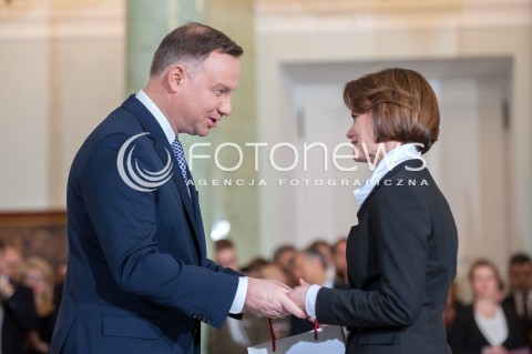  09.01.2018 WARSZAWA <br />ZAPRZYSIEZENIE NOWYCH CZLONKOW RADY MINISTROW PRZEZ PREZYDENTA RP <br />N/Z PREZYDENT RP ANDRZEJ DUDA JADWIGA EMILEWICZ ( MINISTER PRZEDSIEBIORCZOSCI I TECHNOLOGII ) <br /> 