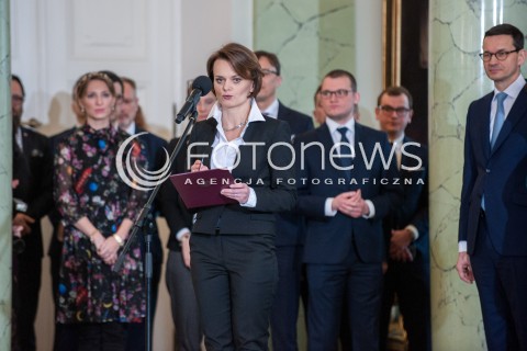  09.01.2018 WARSZAWA <br />ZAPRZYSIEZENIE NOWYCH CZLONKOW RADY MINISTROW PRZEZ PREZYDENTA RP <br />N/Z JADWIGA EMILEWICZ ( MINISTER PRZEDSIEBIORCZOSCI I TECHNOLOGII ) <br /> 