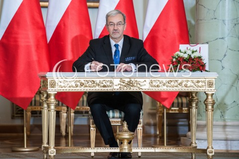  09.01.2018 WARSZAWA <br />ZAPRZYSIEZENIE NOWYCH CZLONKOW RADY MINISTROW PRZEZ PREZYDENTA RP <br />N/Z JERZY KWIECINSKI ( MINISTER INWESTYCJI I ROZWOJU ) <br /> 