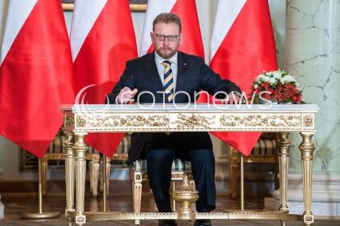  09.01.2018 WARSZAWA <br />ZAPRZYSIEZENIE NOWYCH CZLONKOW RADY MINISTROW PRZEZ PREZYDENTA RP <br />N/Z LUKASZ SZUMOWSKI ( MINISTER ZDROWIA ) <br /> 