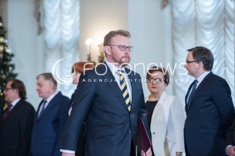  09.01.2018 WARSZAWA <br />ZAPRZYSIEZENIE NOWYCH CZLONKOW RADY MINISTROW PRZEZ PREZYDENTA RP <br />N/Z LUKASZ SZUMOWSKI ( MINISTER ZDROWIA ) <br /> 