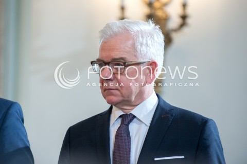  09.01.2018 WARSZAWA <br />ZAPRZYSIEZENIE NOWYCH CZLONKOW RADY MINISTROW PRZEZ PREZYDENTA RP <br />N/Z JACEK CZAPUTOWICZ ( MINISTER SPRAW ZAGRANICZNYCH ) <br /> 