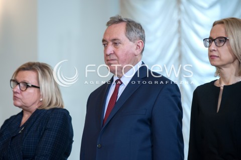  09.01.2018 WARSZAWA <br />ZAPRZYSIEZENIE NOWYCH CZLONKOW RADY MINISTROW PRZEZ PREZYDENTA RP <br />N/Z HENRYK KOWALCZYK ( MINISTER SRODOWISKA ) BEATA SZYDLO TERESA CZERWINSKA ( MINISTER FINANSOW ) <br /> 