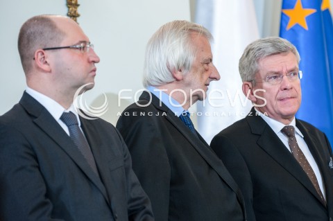  09.01.2018 WARSZAWA <br />ZAPRZYSIEZENIE NOWYCH CZLONKOW RADY MINISTROW PRZEZ PREZYDENTA RP <br />N/Z ADAM BIELAN RYSZARD TERLECKI STANISLAW KARCZEWSKI<br /> 
