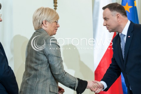  09.01.2018 WARSZAWA <br />ZAPRZYSIEZENIE NOWYCH CZLONKOW RADY MINISTROW PRZEZ PREZYDENTA RP <br />N/Z PREZYDENT RP ANDRZEJ DUDA JULIA PRZYLEBSKA <br /> 