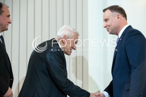  09.01.2018 WARSZAWA <br />ZAPRZYSIEZENIE NOWYCH CZLONKOW RADY MINISTROW PRZEZ PREZYDENTA RP <br />N/Z PREZYDENT RP ANDRZEJ DUDA KORNEL MORAWIECKI <br /> 