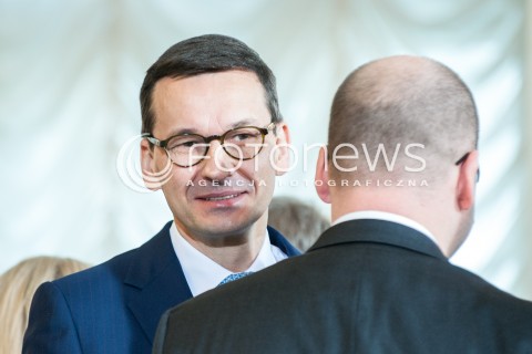  09.01.2018 WARSZAWA <br />ZAPRZYSIEZENIE NOWYCH CZLONKOW RADY MINISTROW PRZEZ PREZYDENTA RP <br />N/Z PREMIER MATEUSZ MORAWIECKI ADAM BIELAN<br /> 