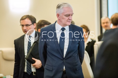  09.01.2018 WARSZAWA<br />POSIEDZENIE RADY MINISTROW<br />N/Z JAROSLAW GOWIN ZBIGNIEW ZIOBRO<br /> 