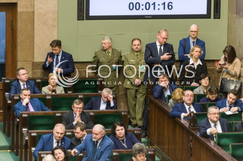  09.01.2018 WARSZAWA SEJM<br />POSIEDZENIE SEJMU<br />N/Z WOJSKOWI NA SALI PLENARNEJ MICHAL DWORCZYK<br /> 