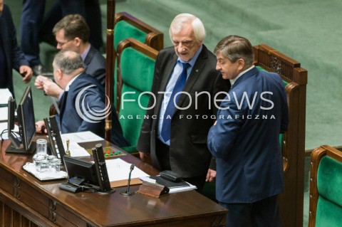  09.01.2018 WARSZAWA SEJM<br />POSIEDZENIE SEJMU<br />N/Z RYSZARD TERLECKI MARSZALEK SEJMU MAREK KUCHCINSKI <br /> 