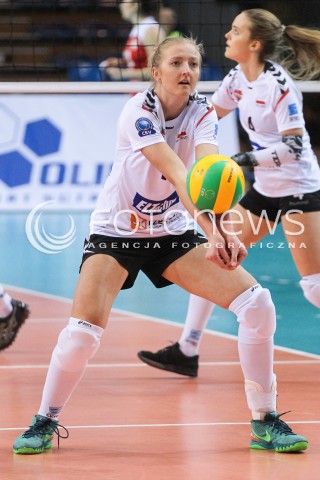  11.01.2018 RZESZOW POLAND<br />SIATKOWKA LIGA MISTRZYN <br />2018 CEV VOLLEYBALL CHAMPIONS LEAGUE - WOMEN <br />MECZ DEVELOPRES SKYRES RZESZOW - CSM VOLEI ALBA BLAJ <br />N/Z KAMILA GANSZCZYK SYLWETKA <br /> 