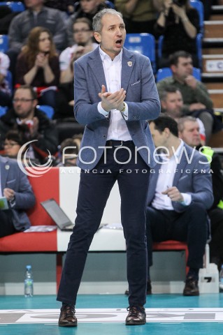  13.01.2018 RZESZOW <br />SIATKOWKA PLUS LIGA 2017/2018 MEN VOLLEYBALL POLAND POLISH PLUSLIGA LEAGUE SEASON 2017/2018 <br />MECZ ASSECO RESOVIA RZESZOW - BBTS BIELSKO BIALA <br />N/Z ANDRZEJ KOWAL - I TRENER ( HEAD COACH ) SYLWETKA RADOSC EMOCJE <br /> 