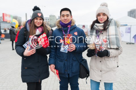  14.01.2018 WARSZAWA <br />26 FINAL WIELKIEJ ORKIESTRY SWIATECZNEJ POMOCY<br />N/Z WOLONTARIUSZE ZBIERANIE DO PUSZEK<br /> 