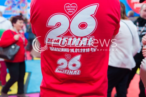  14.01.2018 WARSZAWA <br />26 FINAL WIELKIEJ ORKIESTRY SWIATECZNEJ POMOCY<br />N/Z NAPIS 26 FINAL WARSZAWA<br /> 
