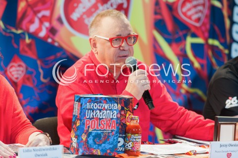  14.01.2018 WARSZAWA <br />26 FINAL WIELKIEJ ORKIESTRY SWIATECZNEJ POMOCY<br />KONFERENCJA PRASOWA JURKA OWSIAKA<br />N/Z JUREK JERZY OWSIAK<br /> 
