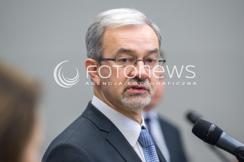  18.01.2018 WARSZAWA<br />KONFERENCJA PRASOWA MINISTER PRZEDSIEBIORCZOSCI I TECHNOLOGII JADWIGI EMILEWICZ ORAZ MINISTRA INWESTYCJI I ROZWOJU JERZEGO KWIECINSKIEGO<br />KONFERENCJA POSWIECONA PREZENTACJI ZADAN NOWO POWSTALYCH RESORTOW.<br />N/Z JERZY KWIECINSKI<br /> 