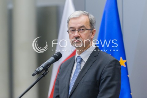  18.01.2018 WARSZAWA<br />KONFERENCJA PRASOWA MINISTER PRZEDSIEBIORCZOSCI I TECHNOLOGII JADWIGI EMILEWICZ ORAZ MINISTRA INWESTYCJI I ROZWOJU JERZEGO KWIECINSKIEGO<br />KONFERENCJA POSWIECONA PREZENTACJI ZADAN NOWO POWSTALYCH RESORTOW.<br />N/Z JERZY KWIECINSKI<br /> 