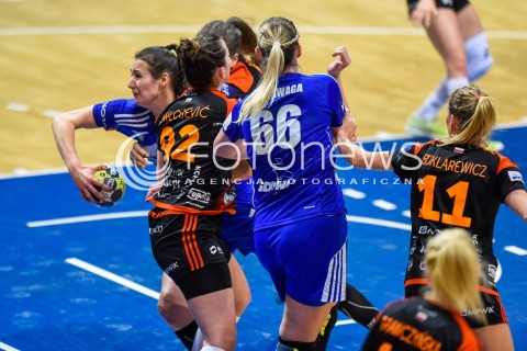  24.01.2017 GDYNIA<br />PGNIG SUPERLIGA KOBIET W PILCE RECZNEJ<br />SEZON 2017/2018<br />MECZ GTPR GDYNIA - METRACO ZAGLEBIE LUBIN<br />N/Z JOANNA KOZLOWSKA JOVANA MILOJEVIC JOANNA SZARAWAGA<br /> 