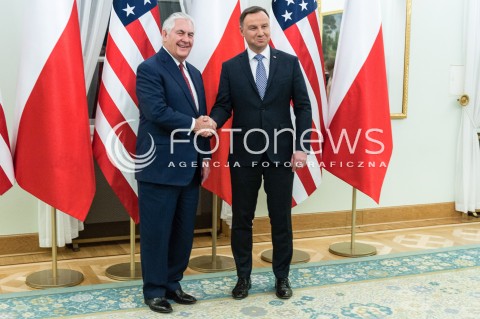  26.01.2018 WARSZAWA<br />SPOTKANIE PREZYDENTA RP Z SEKRETARZEM STANU USA<br />N/Z PREZYDENT RP ANDRZEJ DUDA SEKRETARZ STANU USA REX TILLERSON<br /> 